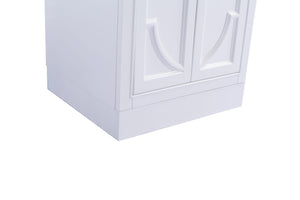 Odyssey 24" White Bathroom Vanity with White Stripes Marble Countertop Laviva 313613-24W-WS