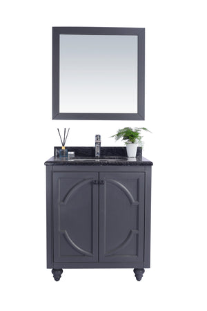Odyssey 30" Maple Grey Bathroom Vanity with Black Wood Marble Countertop Laviva 313613-30G-BW