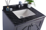 Odyssey 30" Maple Grey Bathroom Vanity with Black Wood Marble Countertop Laviva 313613-30G-BW