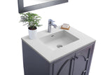 Odyssey 30" Maple Grey Bathroom Vanity with Matte White VIVA Stone Solid Surface Countertop Laviva 313613-30G-MW