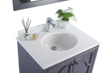 Odyssey 30" Maple Grey Bathroom Vanity with Pure White Phoenix Stone Countertop Laviva 313613-30G-PW