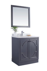 Odyssey 30" Maple Grey Bathroom Vanity with Pure White Phoenix Stone Countertop Laviva 313613-30G-PW