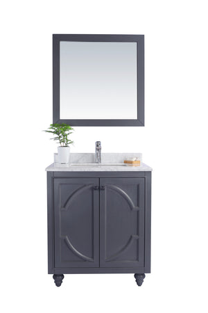 Odyssey 30" Maple Grey Bathroom Vanity with White Carrara Marble Countertop Laviva 313613-30G-WC