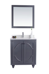 Odyssey 30" Maple Grey Bathroom Vanity with White Quartz Countertop Laviva 313613-30G-WQ