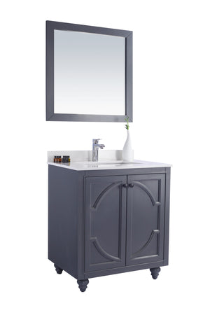 Odyssey 30" Maple Grey Bathroom Vanity with White Quartz Countertop Laviva 313613-30G-WQ