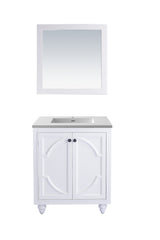 Odyssey 30" White Bathroom Vanity with Matte White VIVA Stone Solid Surface Countertop Laviva 313613-30W-MW