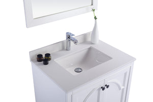 Odyssey 30" White Bathroom Vanity with White Quartz Countertop Laviva 313613-30W-WQ