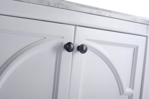 Odyssey 30" White Bathroom Vanity with White Stripes Marble Countertop Laviva 313613-30W-WS