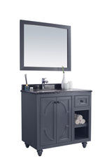 Odyssey 36" Maple Grey Bathroom Vanity with Black Wood Marble Countertop Laviva 313613-36G-BW