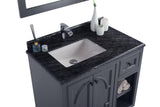 Odyssey 36" Maple Grey Bathroom Vanity with Black Wood Marble Countertop Laviva 313613-36G-BW