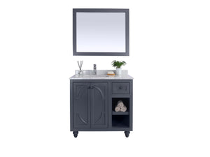 Odyssey 36" Maple Grey Bathroom Vanity with White Carrara Marble Countertop Laviva 313613-36G-WC