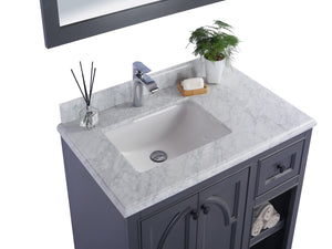 Odyssey 36" Maple Grey Bathroom Vanity with White Carrara Marble Countertop Laviva 313613-36G-WC