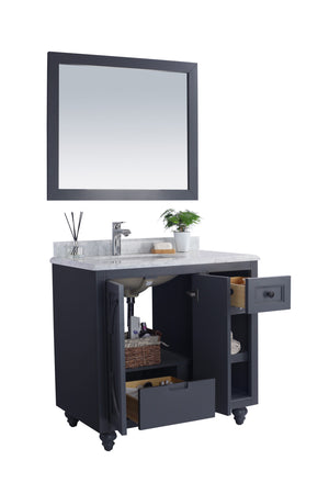 Odyssey 36" Maple Grey Bathroom Vanity with White Carrara Marble Countertop Laviva 313613-36G-WC