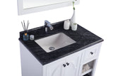 Odyssey 36" White Bathroom Vanity with Black Wood Marble Countertop Laviva 313613-36W-BW