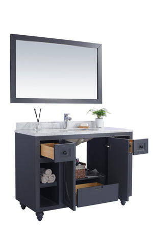 Odyssey 48" Maple Grey Bathroom Vanity with Matte White VIVA Stone Solid Surface Countertop Laviva 313613-48G-MW