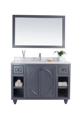 Odyssey 48" Maple Grey Bathroom Vanity with White Carrara Marble Countertop Laviva 313613-48G-WC