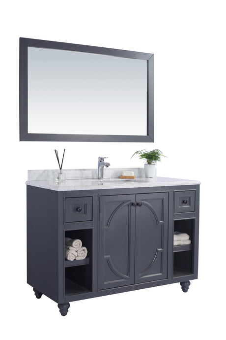 Odyssey 48" Maple Grey Bathroom Vanity with White Carrara Marble Countertop Laviva 313613-48G-WC