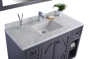 Odyssey 48" Maple Grey Bathroom Vanity with White Carrara Marble Countertop Laviva 313613-48G-WC