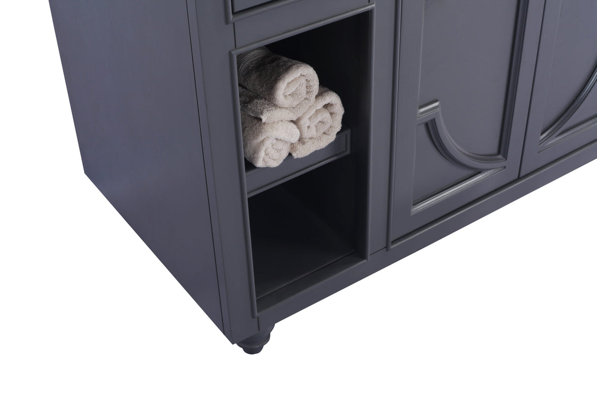 Odyssey 48" Maple Grey Bathroom Vanity with White Carrara Marble Countertop Laviva 313613-48G-WC