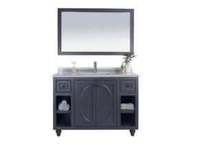 Odyssey 48" Maple Grey Bathroom Vanity with White Stripes Marble Countertop Laviva 313613-48G-WS
