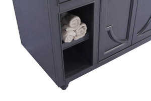 Odyssey 48" Maple Grey Bathroom Vanity with White Stripes Marble Countertop Laviva 313613-48G-WS