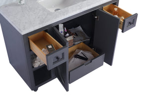 Odyssey 48" Maple Grey Bathroom Vanity with White Stripes Marble Countertop Laviva 313613-48G-WS