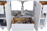 Odyssey 48" White Bathroom Vanity with Matte White VIVA Stone Solid Surface Countertop Laviva 313613-48W-MW