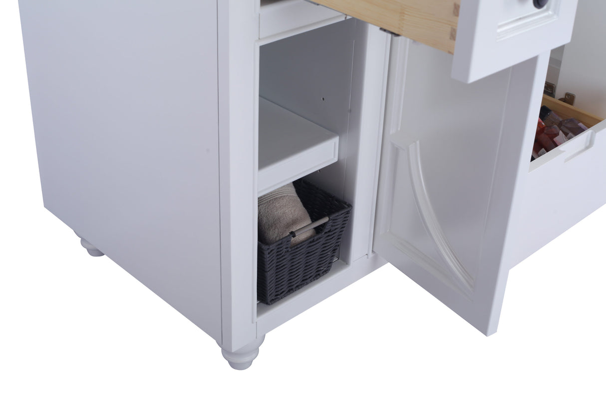 Odyssey 48" White Bathroom Vanity with Matte White VIVA Stone Solid Surface Countertop Laviva 313613-48W-MW