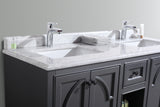 Odyssey 60" Maple Grey Double Sink Bathroom Vanity with White Carrara Marble Countertop Laviva 313613-60G-WC