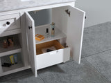 Odyssey 60" White Double Sink Bathroom Vanity with White Carrara Marble Countertop Laviva 313613-60W-WC