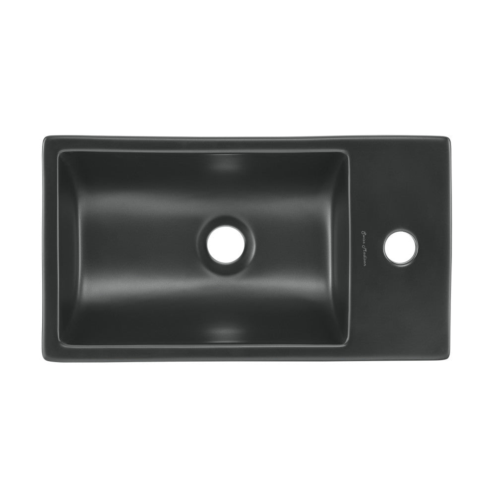 18 inch Ceramic Vanity Sink Top in Matte Black