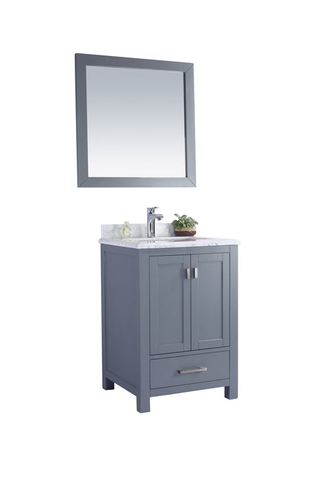 Wilson 24" Grey Bathroom Vanity with White Carrara Marble Countertop Laviva 313ANG-24G-WC