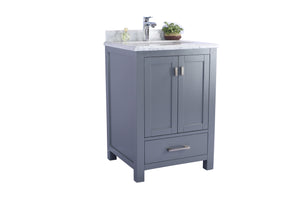 Wilson 24" Grey Bathroom Vanity with White Carrara Marble Countertop Laviva 313ANG-24G-WC