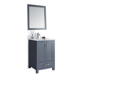 Wilson 24" Grey Bathroom Vanity with White Quartz Countertop Laviva 313ANG-24G-WQ
