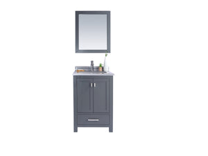 Wilson 24" Grey Bathroom Vanity with White Stripes Marble Countertop Laviva 313ANG-24G-WS
