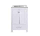 Wilson 24" White Bathroom Vanity with Matte White VIVA Stone Solid Surface Countertop Laviva 313ANG-24W-MW