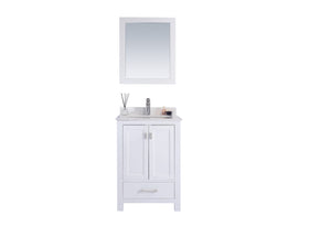 Wilson 24" White Bathroom Vanity with White Quartz Countertop Laviva 313ANG-24W-WQ