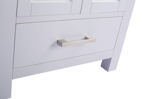 Wilson 24" White Bathroom Vanity with White Stripes Marble Countertop Laviva 313ANG-24W-WS
