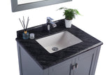 Wilson 30" Grey Bathroom Vanity with Black Wood Marble Countertop Laviva 313ANG-30G-BW