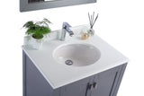 Wilson 30" Grey Bathroom Vanity with Pure White Phoenix Stone Countertop Laviva 313ANG-30G-PW