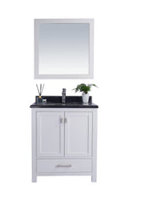 Wilson 30" White Bathroom Vanity with Black Wood Marble Countertop Laviva 313ANG-30W-BW