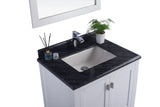 Wilson 30" White Bathroom Vanity with Black Wood Marble Countertop Laviva 313ANG-30W-BW