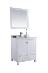 Wilson 30" White Bathroom Vanity with White Quartz Countertop Laviva 313ANG-30W-WQ