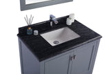 Wilson 36" Grey Bathroom Vanity with Black Wood Marble Countertop Laviva 313ANG-36G-BW