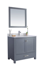 Wilson 36" Grey Bathroom Vanity with White Quartz Countertop Laviva 313ANG-36G-WQ