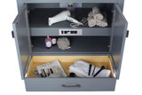 Wilson 36" Grey Bathroom Vanity with White Stripes Marble Countertop Laviva 313ANG-36G-WS