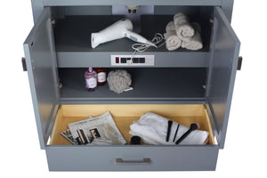 Wilson 36" Grey Bathroom Vanity with White Stripes Marble Countertop Laviva 313ANG-36G-WS