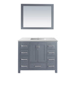 Wilson 42" Grey Bathroom Vanity with Matte White VIVA Stone Solid Surface Countertop Laviva 313ANG-42G-MW