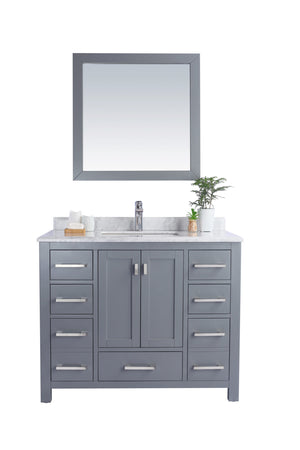 Wilson 42" Grey Bathroom Vanity with White Carrara Marble Countertop Laviva 313ANG-42G-WC