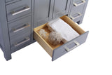 Wilson 42" Grey Bathroom Vanity with White Carrara Marble Countertop Laviva 313ANG-42G-WC